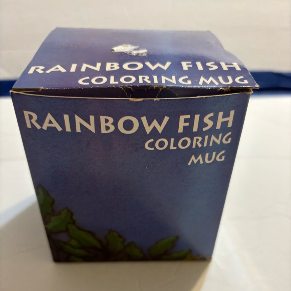Rainbow Fish Coloring Mug 1998 New and Unused Rare Find + Hardback Book 1992